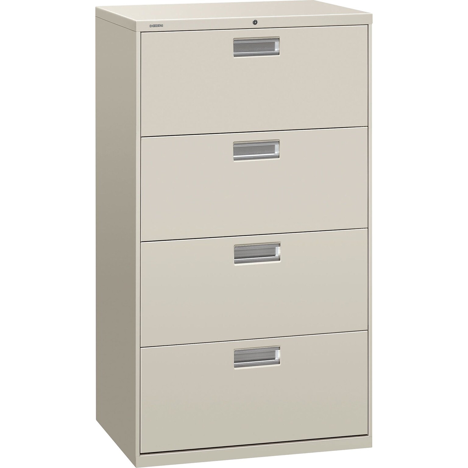 HON Brigade 600 Series 4 Drawer Lateral File Cabinet, Letter, Light Gray, 30W (674L-Q) NEXT2018 NEXT2Day