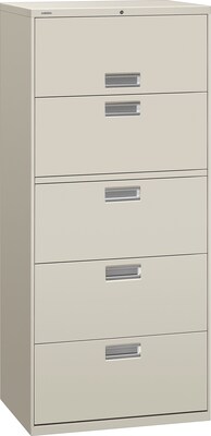 HON Brigade 600 Series 5 Drawer Lateral File Cabinet, Letter, Light Gray, 30W (675L-Q) NEXT2018 NEXT2Day