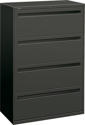 HON Brigade® 700 Series Lateral File, 4-Drawer, 53-1/4Hx36Wx19-1/4D, Charcoal
