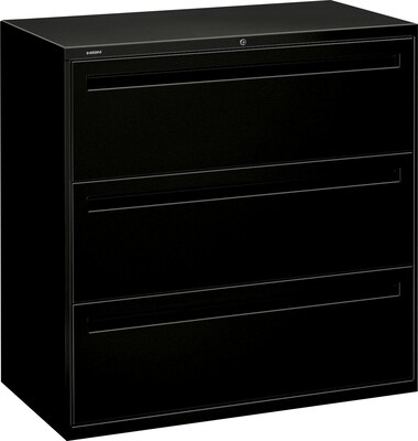 Hon 700 42 W Black 3 Drawer Lateral Files Quill Com