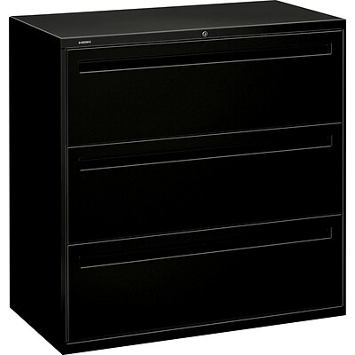 Hon 700 42 W Black 3 Drawer Lateral Files Quill Com