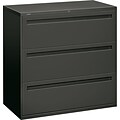 Hon® 700 Series 3-Drawer Lateral File Cabinet, Charcoal, Letter/Legal (793LS)