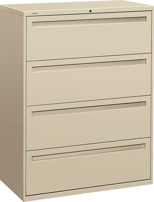 HON Brigade® 700 Series Lateral File, 4-Drawer, 53-1/4Hx42Wx19-1/4D, Putty