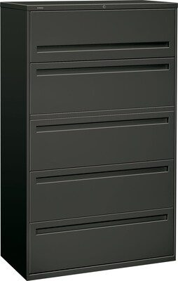 HON Brigade® 700 Series Lateral File, 5-Drawer, 64 1/4Hx42Wx18D, Charcoal