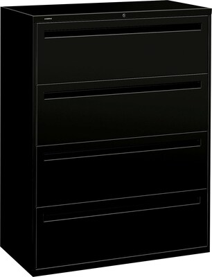 HON Brigade® 700 Series Lateral File, 4-Drawer, 53-1/4Hx42Wx19-1/4D, Black