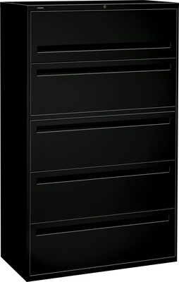 HON Brigade® 700 Series Lateral File, 5-Drawer, 67Hx42Wx19-1/4D, Black