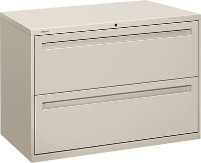 HON Brigade® 700 Series Lateral File, 2-Drawer, 28-3/8Hx42Wx19-1/4D, Light Grey