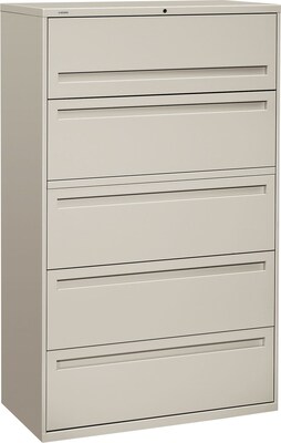 HON® Brigade® 700 Series Lateral File, 5-Drawer, 67Hx42Wx19-1/4D, Light Grey