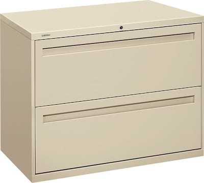 HON Brigade® 700 Series Lateral File, 2-Drawer, 28-3/8Hx36Wx19-1/4D, Putty