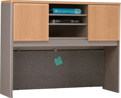 Bush Business Furniture Cubix 48W Hutch, Danish Oak/Sage, Installed (WC64349FA)