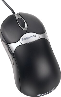 Fellowes 98913 Optical Mouse, Silver/Black