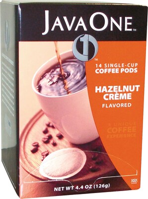 Java One® Single Cup Hazelnut Creme Ground Coffee, Regular, .3 oz., 14 Pods (JTC70506)