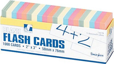 Pacon Assorted Colors Blank Flash Cards 