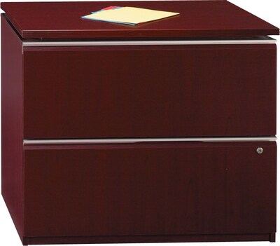BBF Milano2 Series Lateral File, 2-Drawer, Harvest Cherry, 30 1/2H x 35 3/4W x 23 3/8D, Dock Delivery