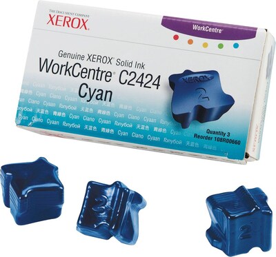 Xerox 108R00660 Cyan Solid Ink Cartridge, Standard Yield, 3/Pack