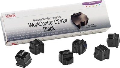 Xerox 108R00664 Black Solid Ink Cartridge, Standard Yield, 6/Pack