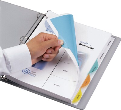 Wilson Jones View-Tab Blank Dividers, 5-Tab, Assorted Colors, Set (W55061)