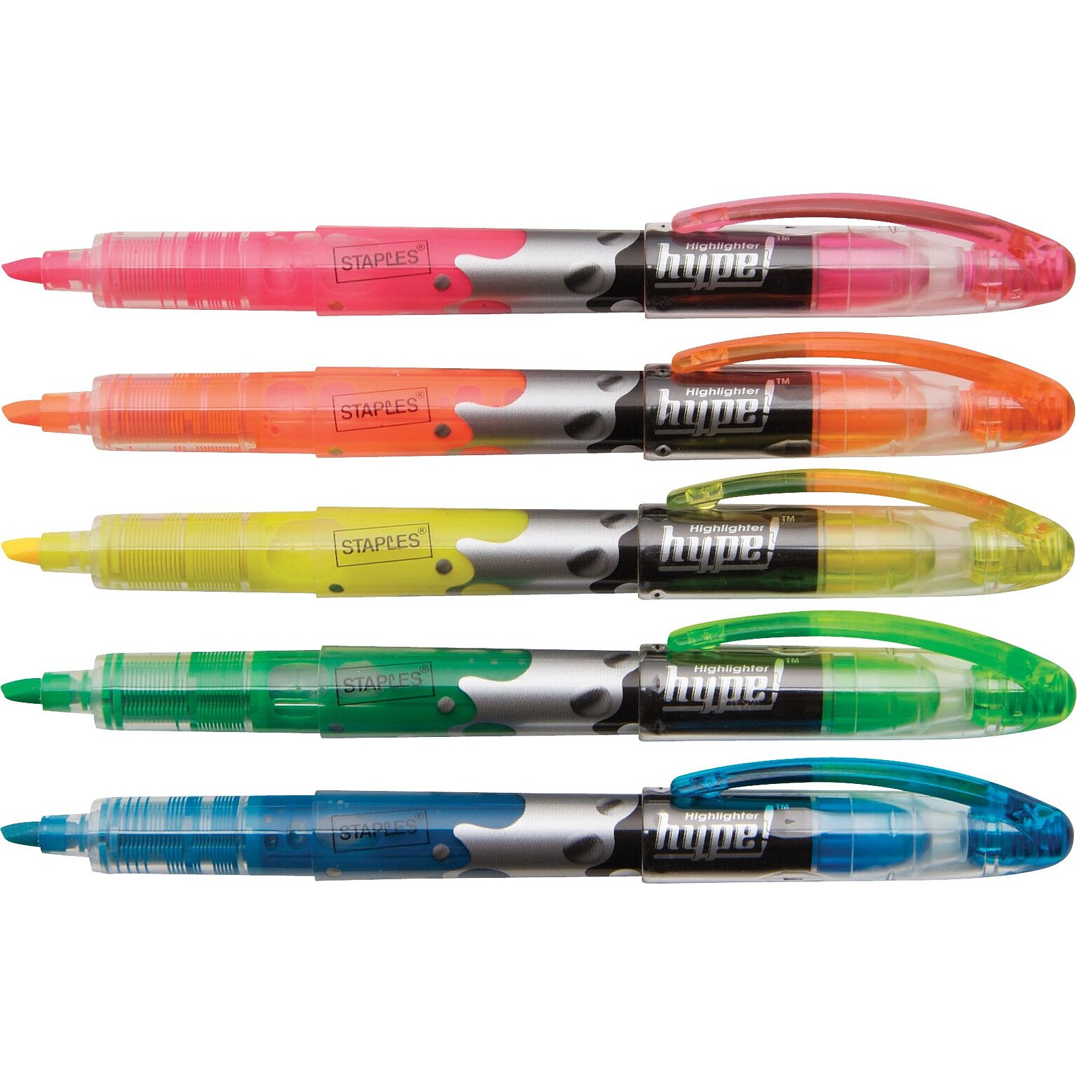 Hype!™ Liquid Highlighters, Assorted, 5/Pack (34657-CC)