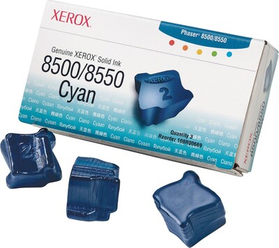 Xerox 108R00669 Cyan Standard Yield Solid Ink Cartridge, 3/Pack