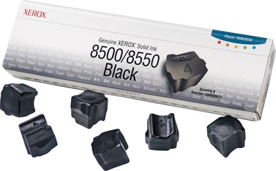 Xerox 108R00672 Black Standard Yield Solid Ink Cartridge, 6/Pack