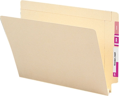 Smead Heavyweight Reinforced End Tab File Folder, Straight-Cut Tab, 1-1/2" Expansion, Legal Size, Manila, 50/Box (27275)