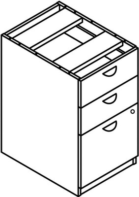 basyx by HON® BL Series 2-Drawer Pedestal File/File, Medium Cherry, 27 3/4H x 15 5/8W x 21 3/4D