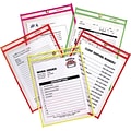 C-Line Stitched Shop/Job Ticket Holders, 9 x 12, Neon, 10/Pack (43920)