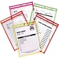 C-Line Stitched Shop/Job Ticket Holders, 9" x 12", Neon, 10/Pack (43920)