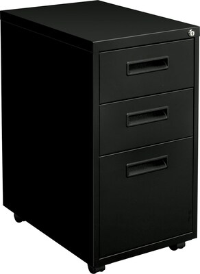 Hon® 1600 Series 3-Drawer Mobile Pedestal File Cabinet; Black, Letter (H1623MP)