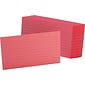 Oxford Lined Index Cards, 3" x 5", Cherry, 100 Cards/Pack (7321 CHE)