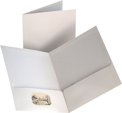 Staples® Two-Pocket Laminated Folders, White, 10/Pack (13375-CC)