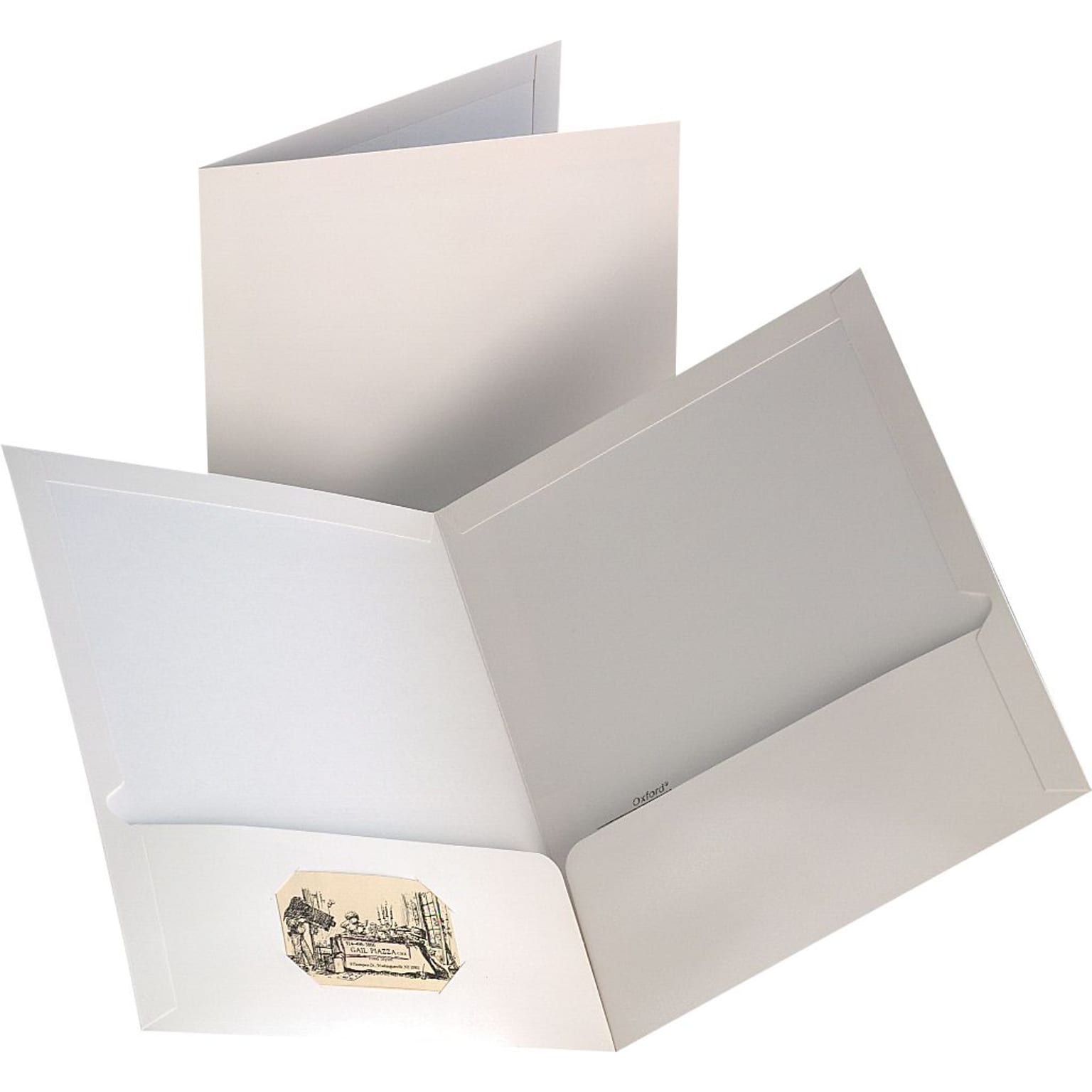 Staples® Two-Pocket Laminated Folders, White, 10/Pack (13375-CC)