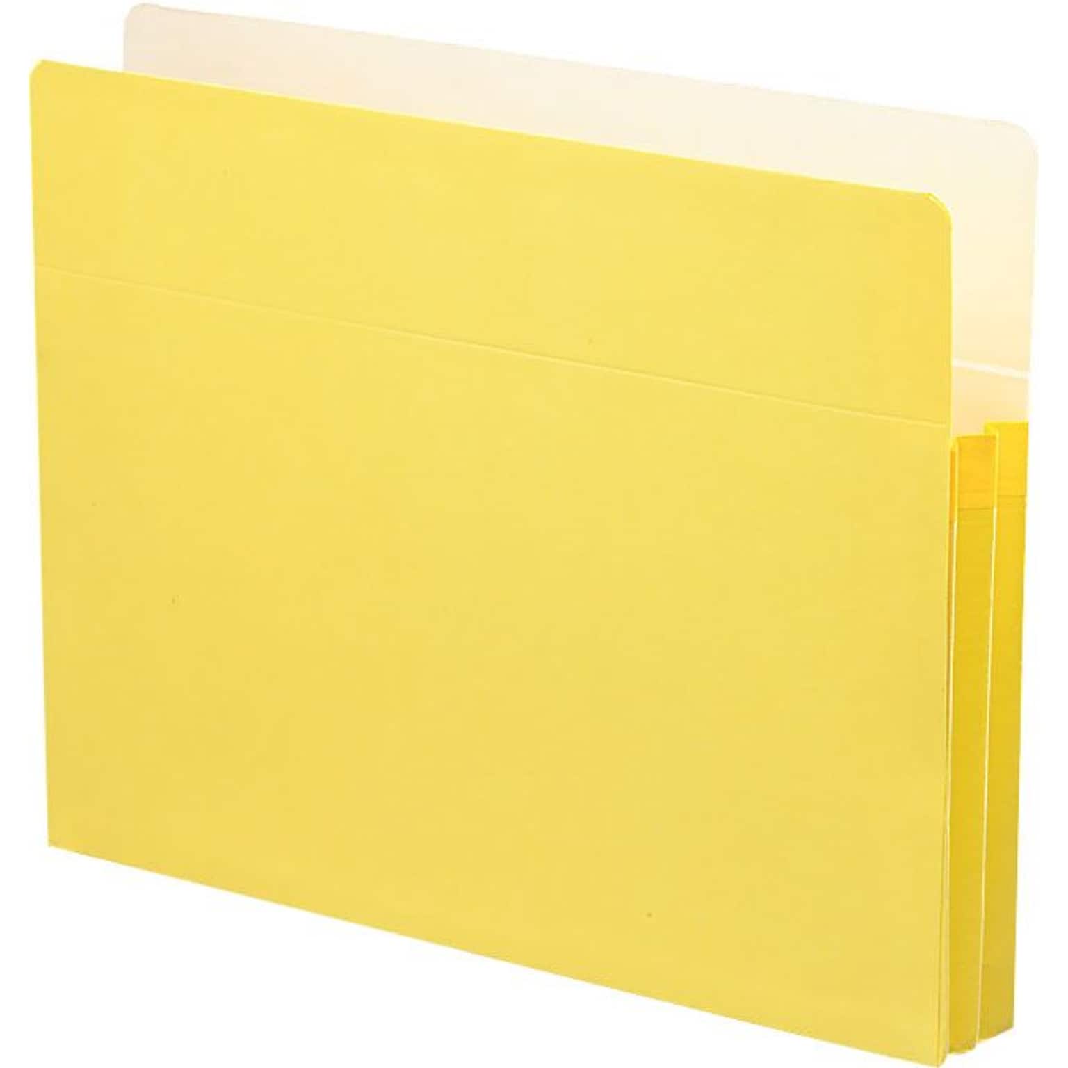 Smead 10% Recycled Reinforced File Pocket, 1 3/4 Expansion, Letter Size, Yellow (SMD73223UNI)