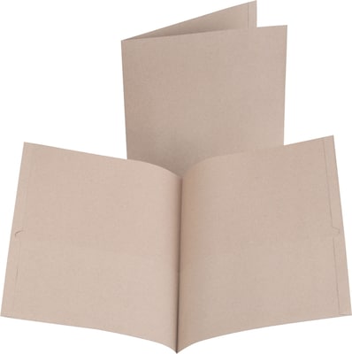 Oxford® Earthwise 2-Pocket School Folder, Natural, 10/Pack (00574)