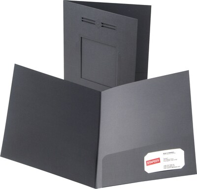 Oxford Imperial Series Laserview Business Portfolio, Premium Paper, Black, 10/Pack