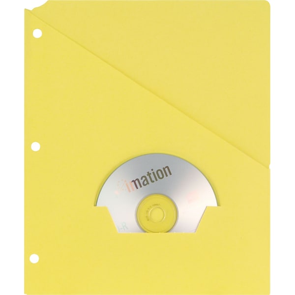 Pendaflex Essentials 3-Hole Punched Binder Pocket, Letter Size, Yellow, 25/Pack (32909)
