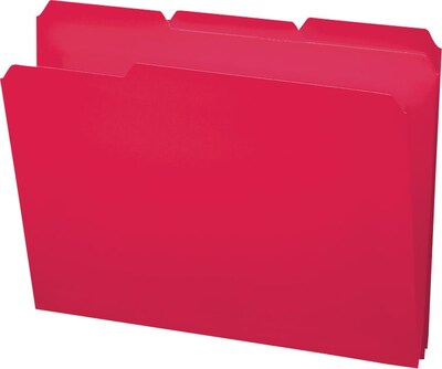 Smead Poly File Folder, 1/3-Cut- Tab Letter Size, Red, 24 per Box (10501)