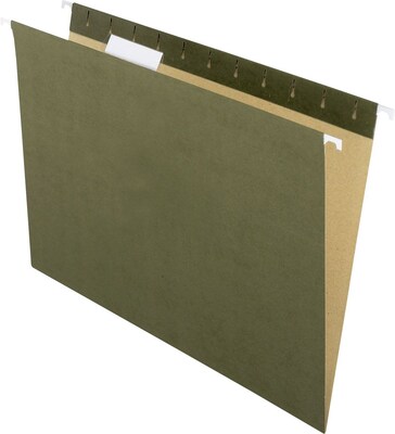 Pendaflex Earthwise Recycled Hanging File Folder, 3/4 Expansion, 5-Tab, Letter Size, Green, 25/Box (