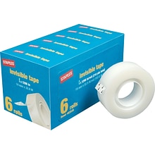 Staples® Invisible Tape Refill Rolls; 3/4 x 36yds - 6/Pack