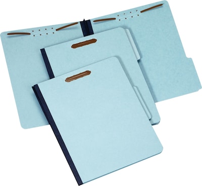 Staples® 60% Recycled Pressboard Classification Folder, 1 Expansion, Letter Size, Light Blue, 25/Bo