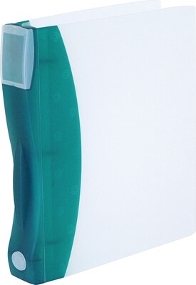 Storex DuraTech 1.5" 3-Ring Plastic Binder, Aqua/Frost (22222S06C)