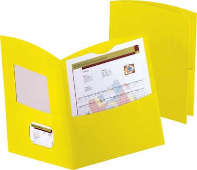 Oxford 2-Pocket Presentation Folder, Yellow, 25/Box (5062570)