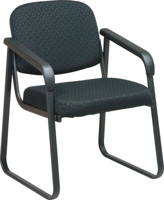 Office Star & trade, Deluxe Sled Base Guest Chair with Arms, Midnight Black