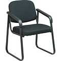 Office Star & trade, Deluxe Sled Base Guest Chair with Arms, Midnight Black