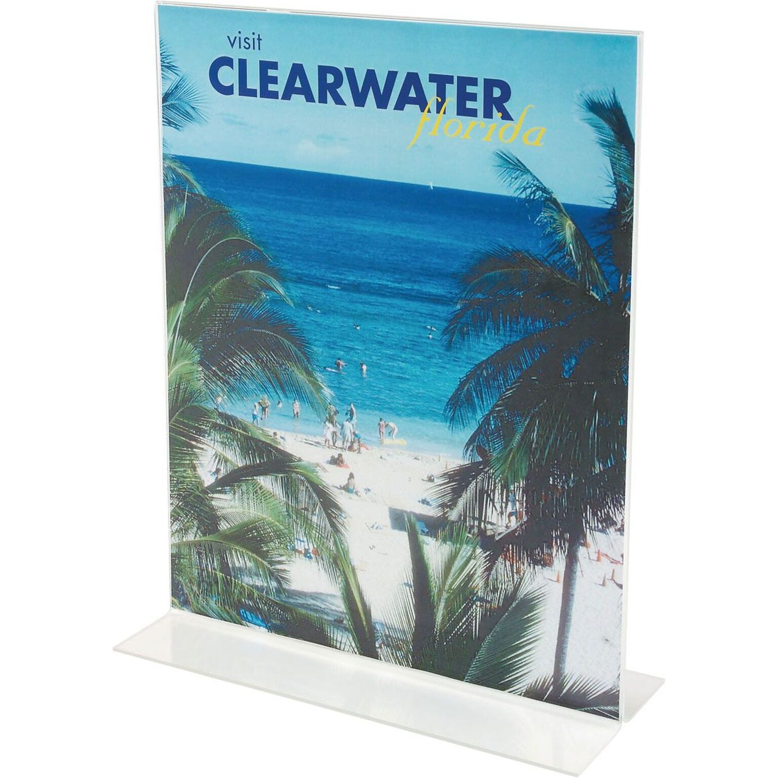 Quill Brand® Vertical Stand-Up Sign Holder, 11 x 8 1/2, Clear Plastic (ZS93035A)
