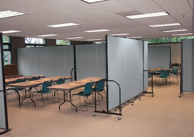 Screenflex® 11-Panel FREEstanding™ Portable Room Dividers, 6H x 205L, Grey