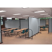 Screenflex® 11-Panel FREEstanding™ Portable Room Dividers, 6H x 205L, Grey