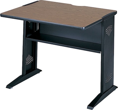 Safco 36" Workstation Desk, Mahogany/Medium Oak (1930)