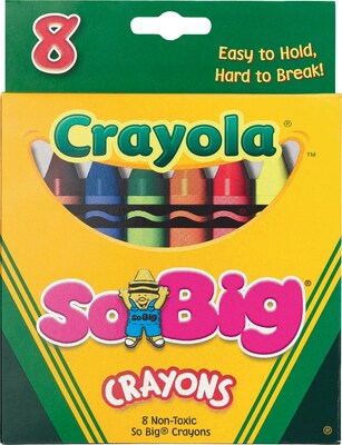 Binney & Smith So Big® Crayola® Crayons, 8-Colors, Assorted