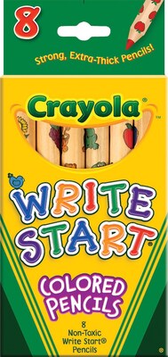 Crayola Kids Write Start Colored Pencils, Multicolor, 8/Box (68-4108)